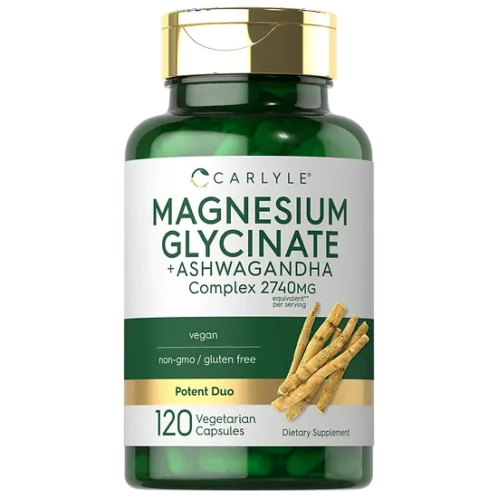 Glicinato de Magnesio + Ashwagandha, Carlyle, 120 Cápsulas