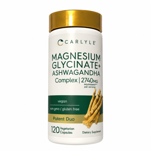 Magnesio Glicinato + Ashwagandha Carlyle 120 Cápsulas