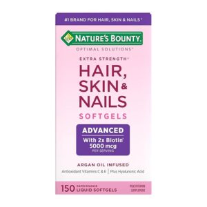 Hair, Skin And Nails, 5.000 MCG, Natures Bounty, 150 Cápsulas