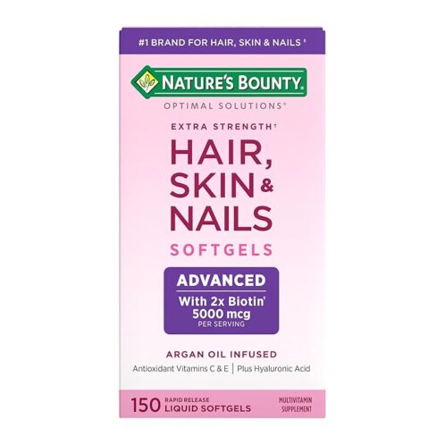 Hair, Skin And Nails, 5.000 MCG, Natures Bounty, 150 Cápsulas