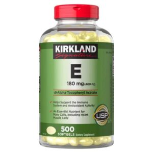 Vitamina E, 180mg, Kirkland, 500 Cápsulas blandas