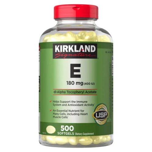 Vitamina E, 180mg, Kirkland, 500 Cápsulas blandas
