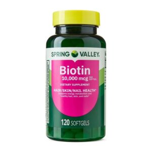 Biotina 10000mcg, Spring Valley, 120 Cápsulas blandas