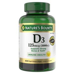 Vitamina D3 125mcg, Nature`s Bounty, 400 Cápsulas blandas