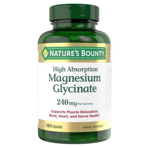 Magnesio Glicinato 240mg, Nature's Bounty, 180 Cápsulas