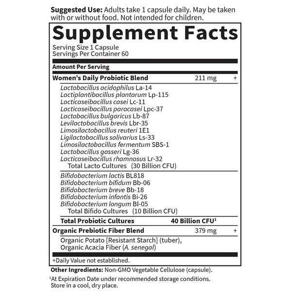 Probiótico diario para el cuidado de la mujer, Garden of Life Dr. Formulated, 60 Cápsulas - Imagen 2