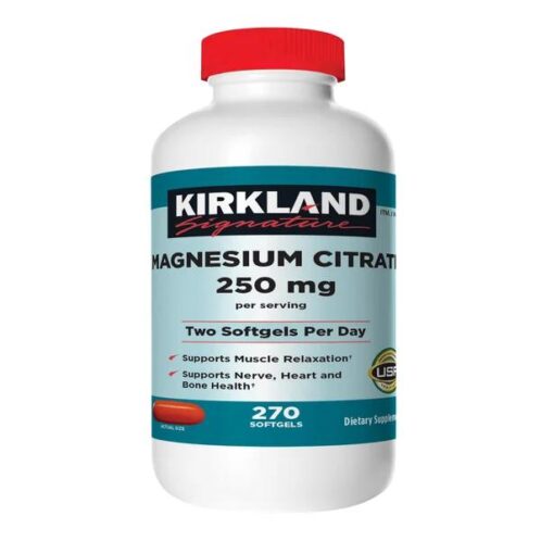 Citrato de Magnesio, 250mg, Kirkland, 270 Cápsulas blandas