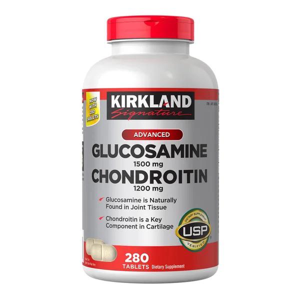 Glucosamina Condroitina, 1500mg/1200mg, Kirkland, 280 Tabletas