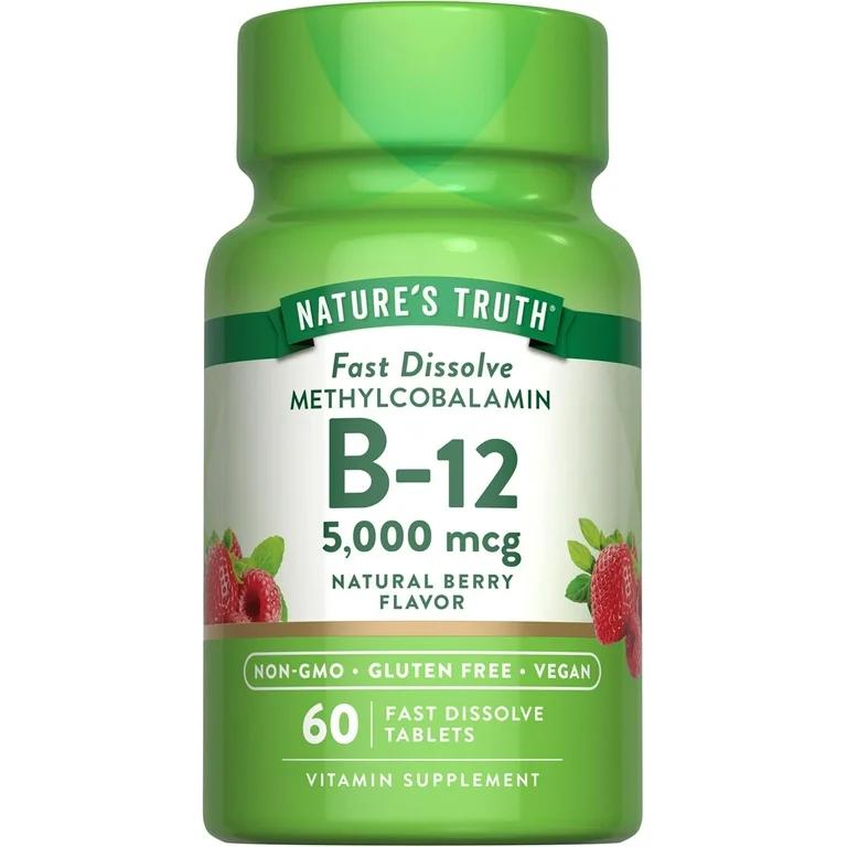 Vitamina B-12 500mcg, Nature's Truth, 60 Tabletas