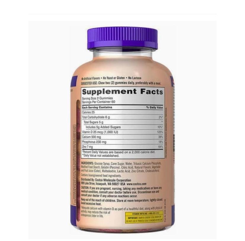 Calcio 500Mg, Kirkland, 120 Gomitas - Imagen 2