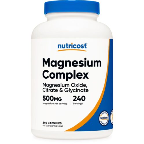 Complejo de Magnesio 500mg, Nutricost, 240 Cápsulas
