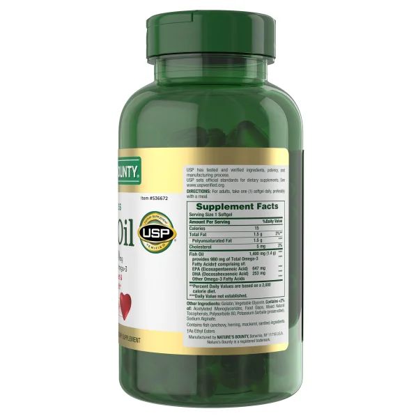 Fish Oil 1400mg, Nature's Bounty, 130 Cápsulas blandas - Imagen 3