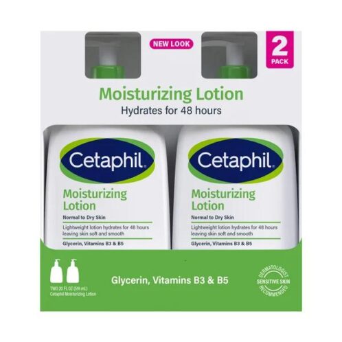 Loción Hidratante para Piel Seca a Normal y Sensible, Cetaphil, 20 fl oz, Paquete x2 Unidades