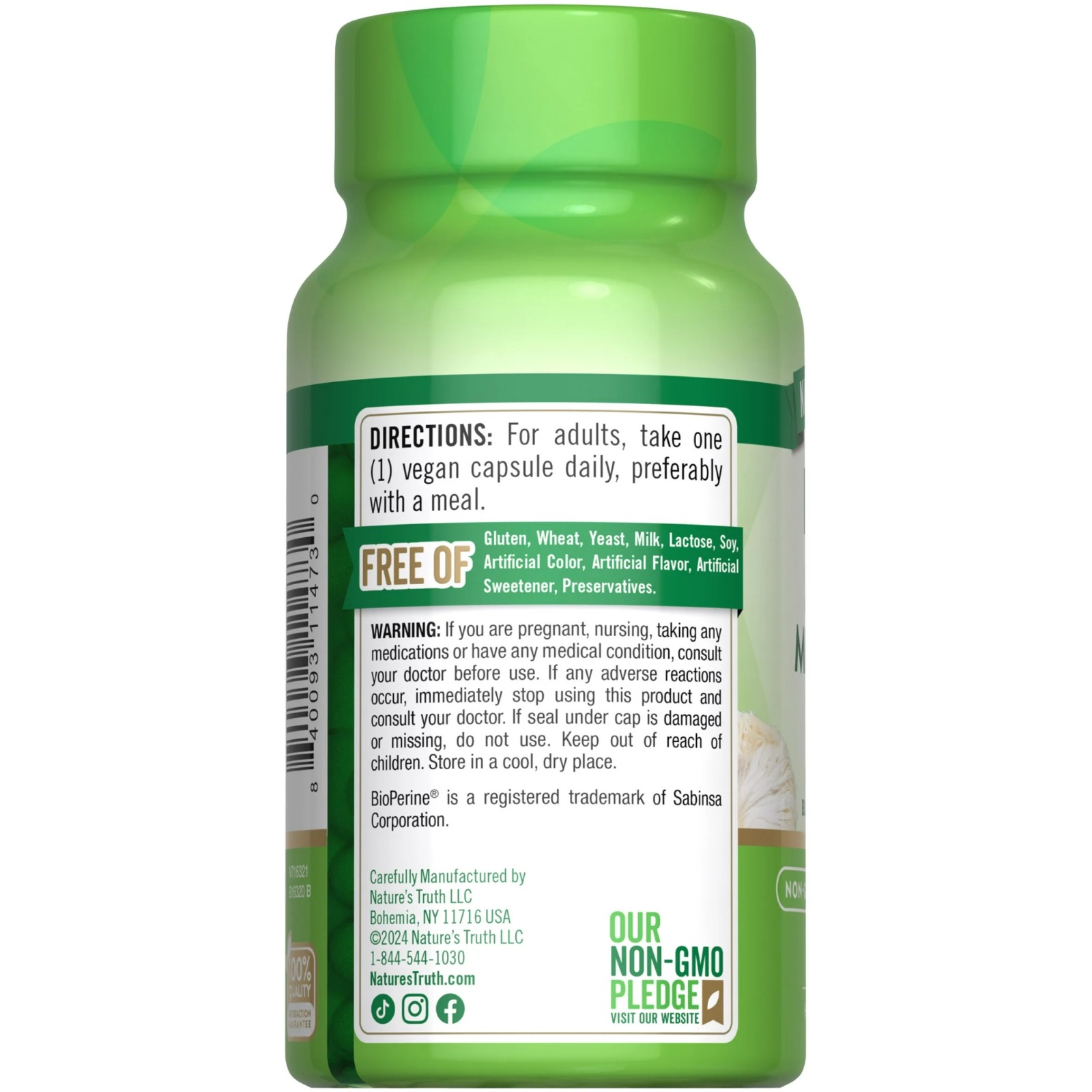 Lions Mane, Nature's Truth, 50 Cápsulas - Imagen 2