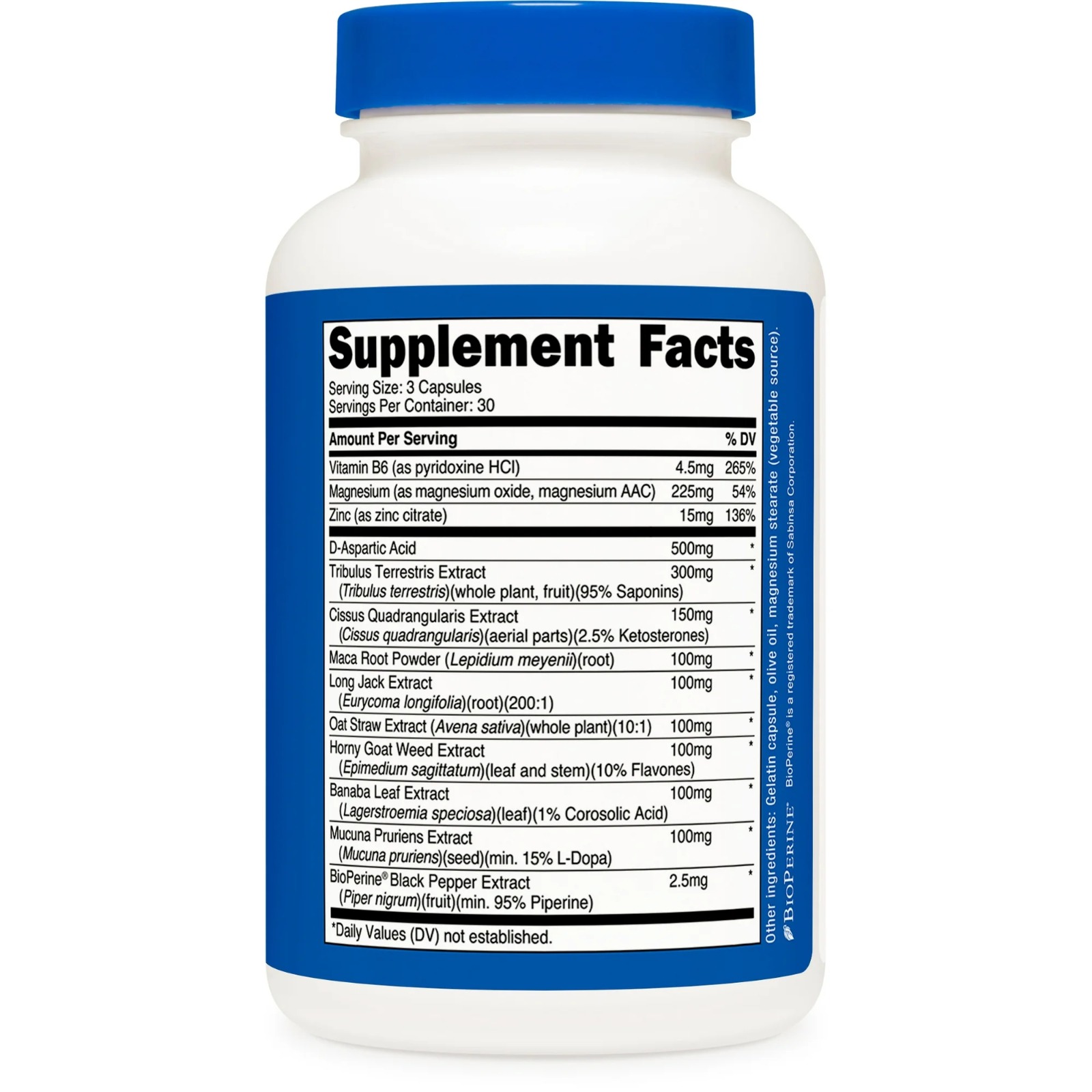 Complejo de Testosterona 1800 Mg, Nutricost, 90 Cápsulas - Imagen 3