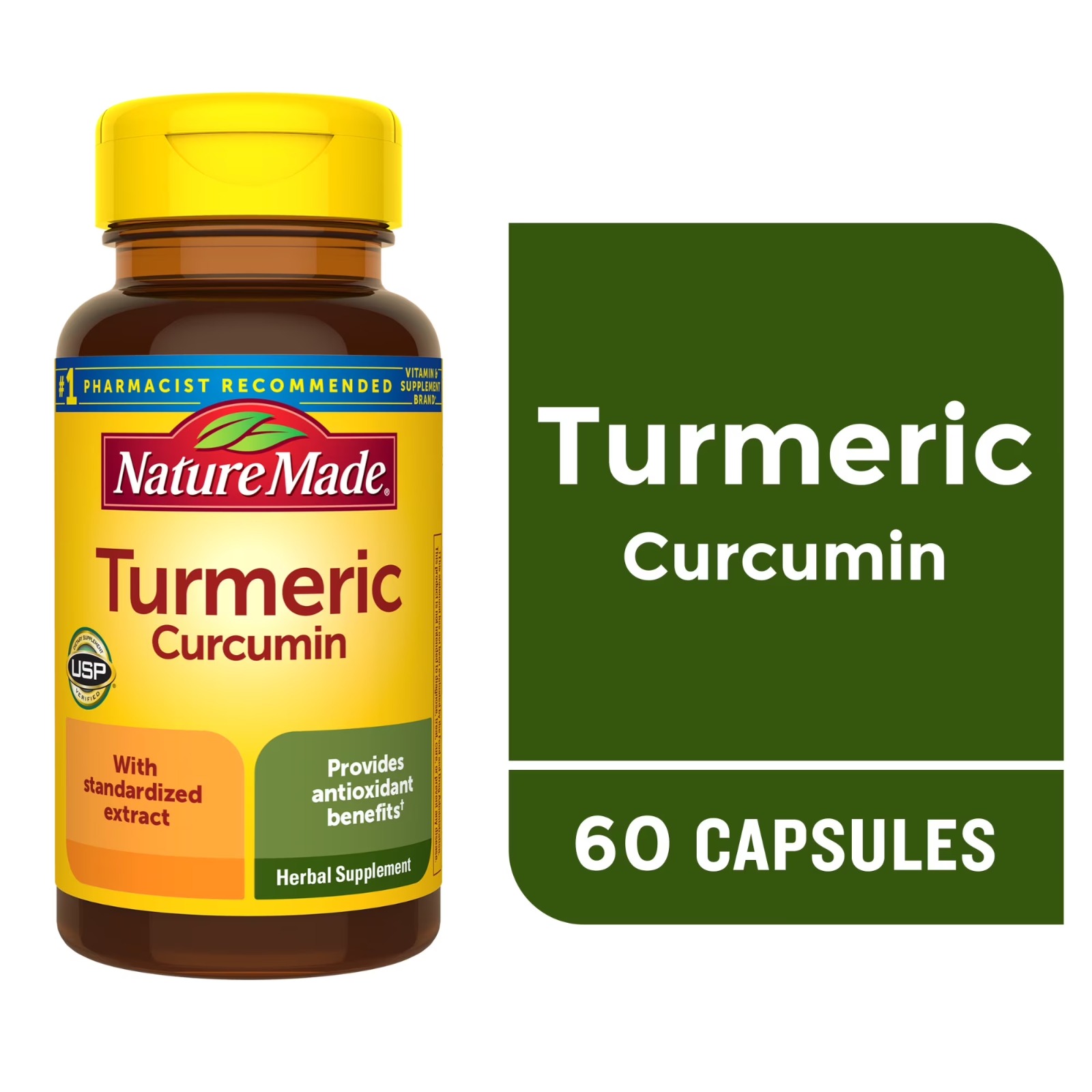 Turmeric Cúrcuma 500mg, Nature Made, 60 Cápsulas