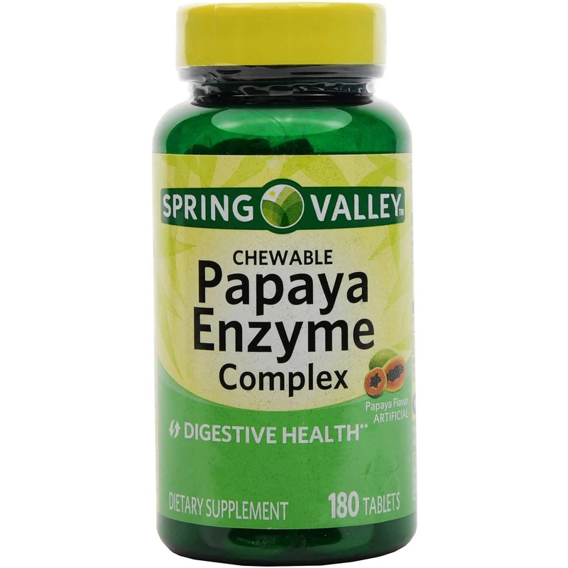 Enzima de Papaya Complejo, Spring Valley, 180 Tabletas Masticables
