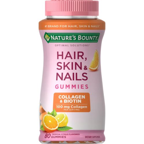 Hair, Skin and Nails con Biotina y Colágeno, Nature's Bounty, 80 Gomitas
