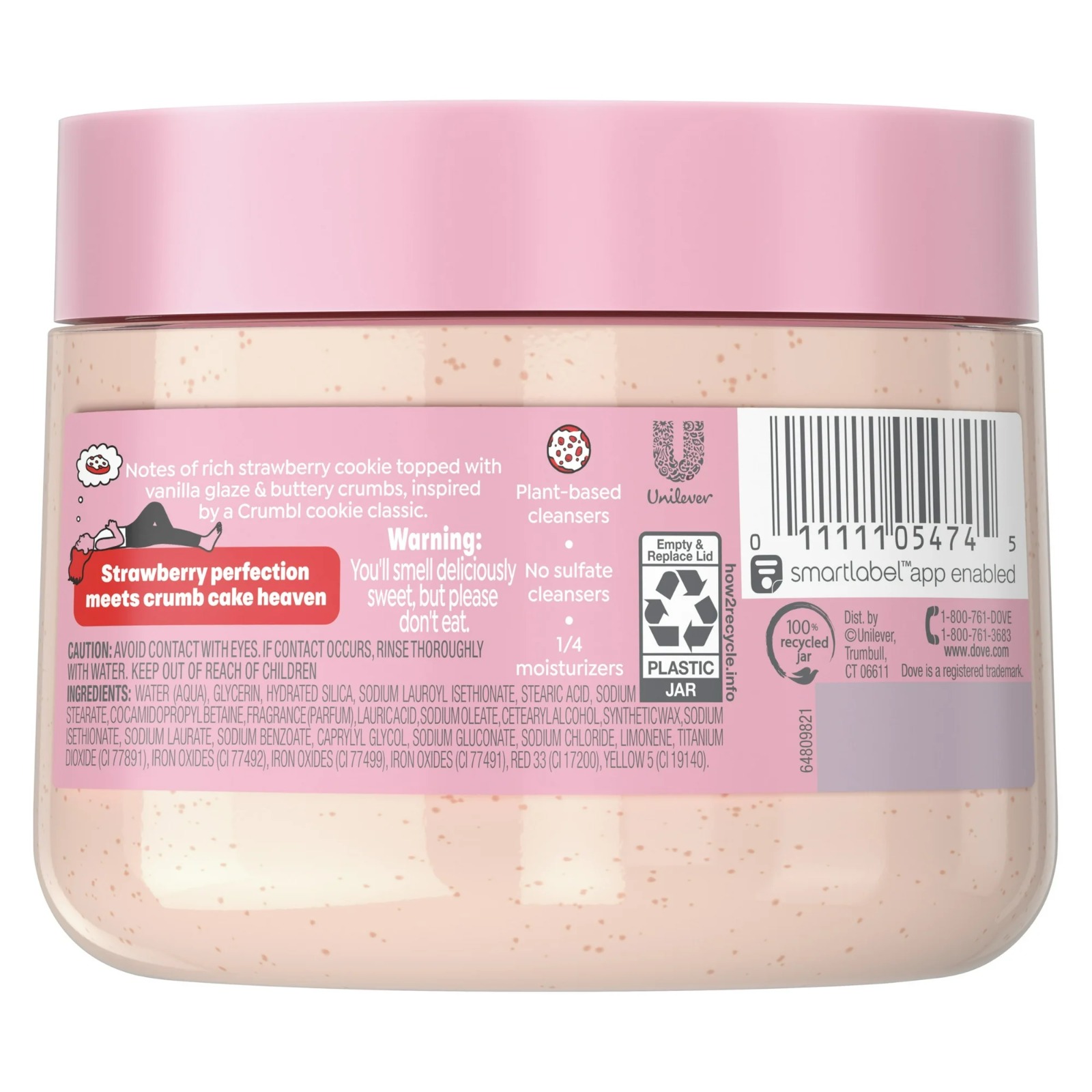 Dove Crumel Exfoliante Corporal Strawberry Cookie, 15 oz - Imagen 2