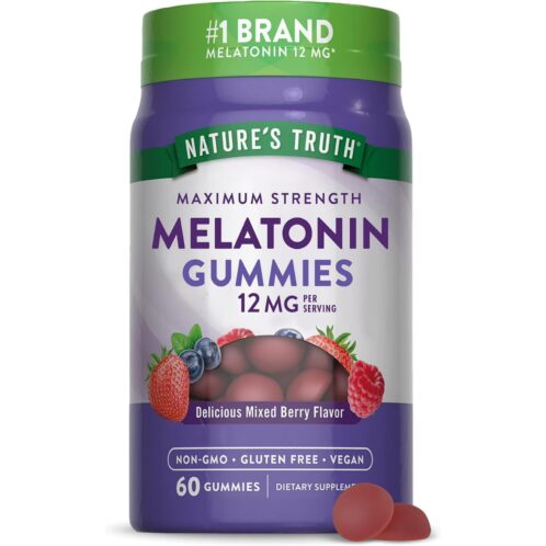 Melatonina Sabor a Bayas Mixtas 12mg, Nature's Truth, 60 Gomitas