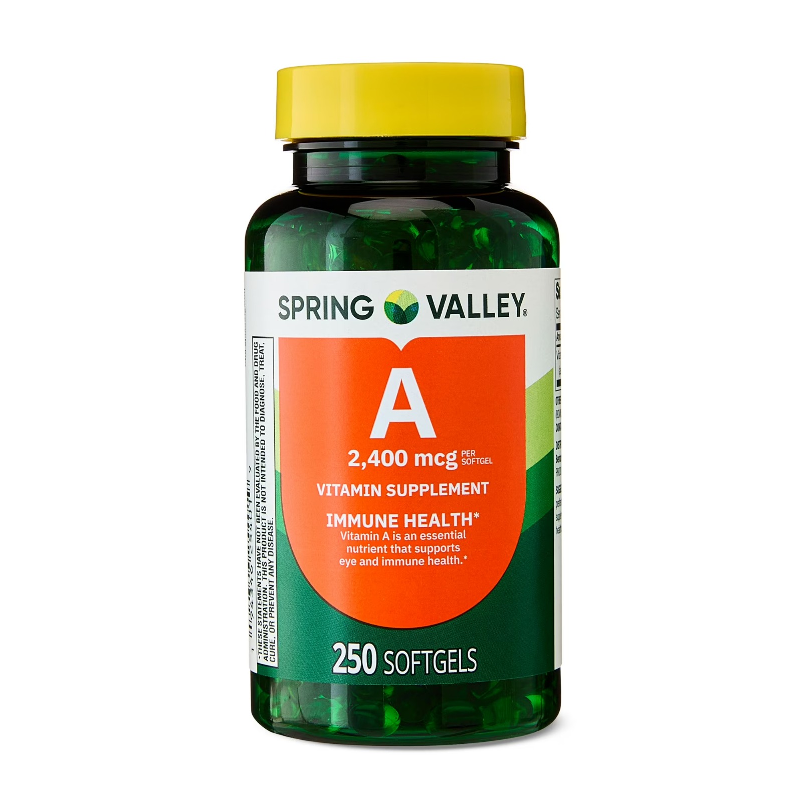 Vitamina A 2400 mcg, Spring Valley, 250 Cápsulas Blandas