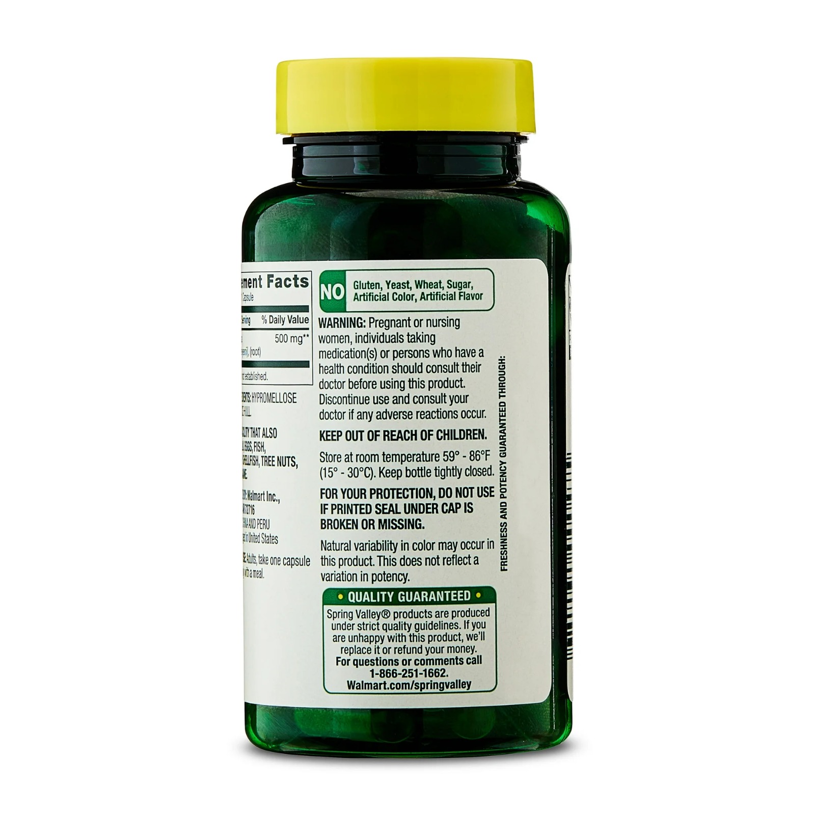 Suplemento Dietético de Maca 500mg, Spring Valley, 90 Cápsulas - Imagen 2