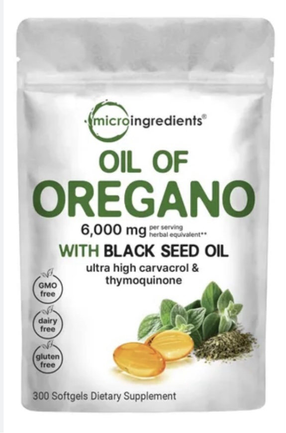 Aceite de Orégano + Semilla Negra Micro Ingredients 300 Cápsulas