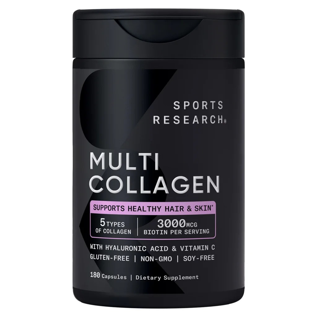 Múltiple de Colágeno, Sports Research, 180 Cápsulas