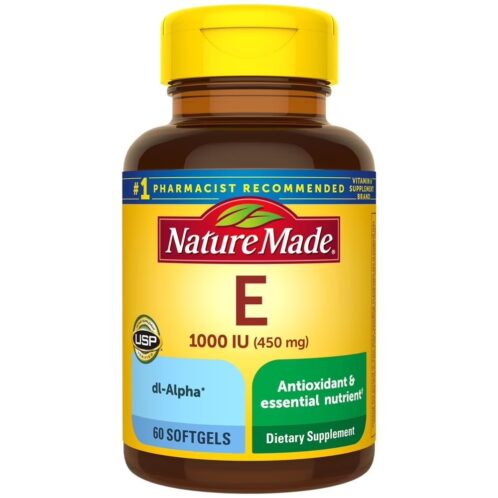 Vitamina E - 1000 IU, 450mg, Nature Made, 60 Cápsulas Blandas