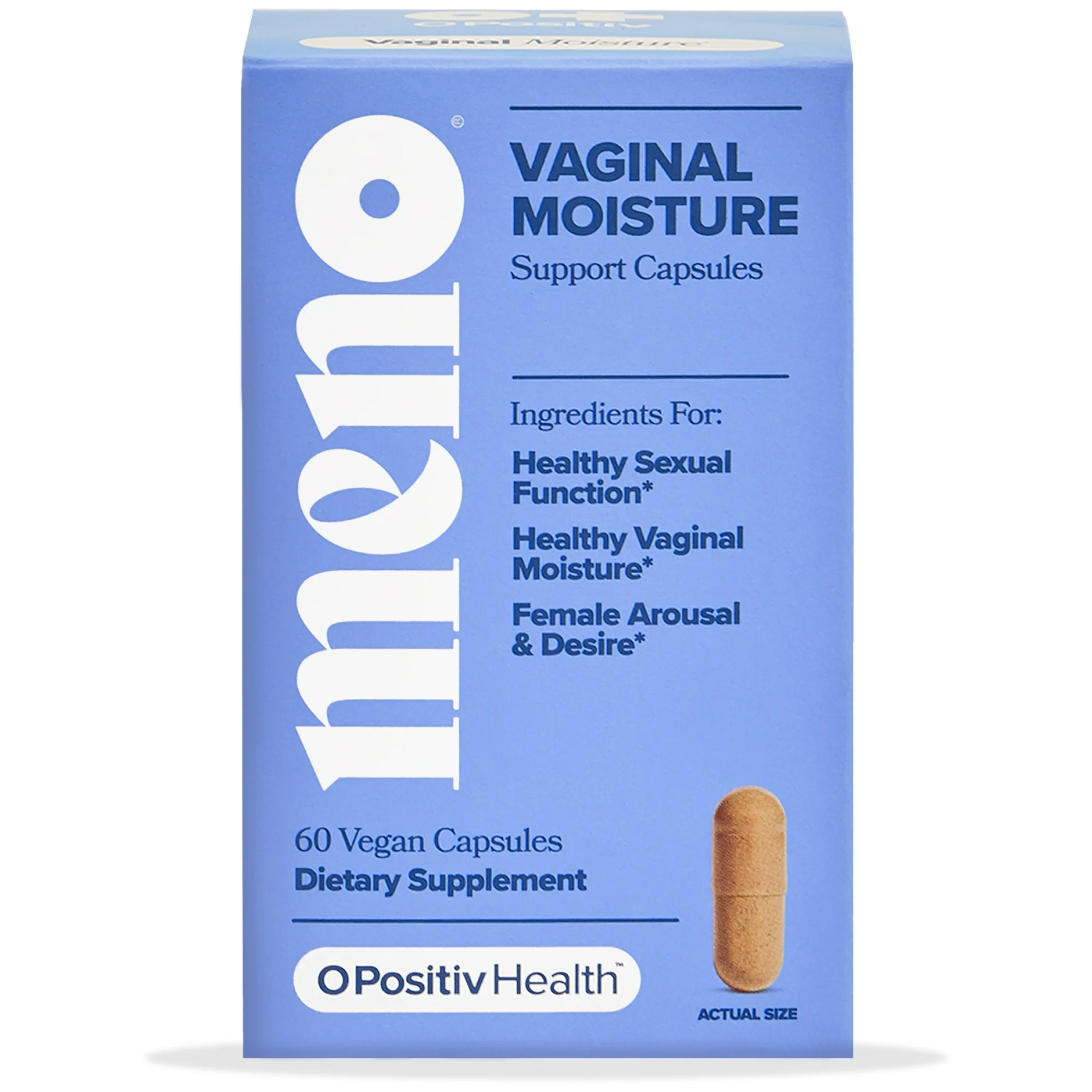 Meno ,Suplemento para Bienestar Íntimo Femenino y Humedad Vaginal – Sin Hormonas | O Positiv MENO, 60 Cápsulas