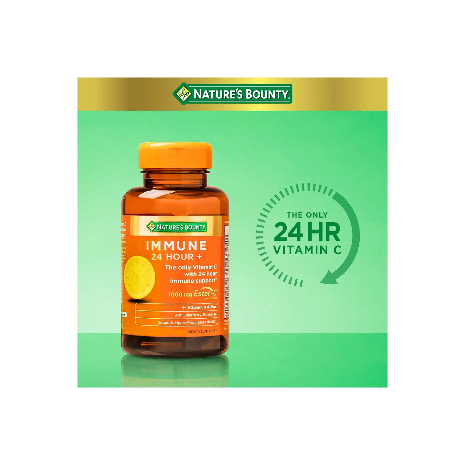 Inmune 24 Horas de Vitamina C, D3 y Zinc 1000mg, Nature's Bounty, 50 Unidades - Imagen 2
