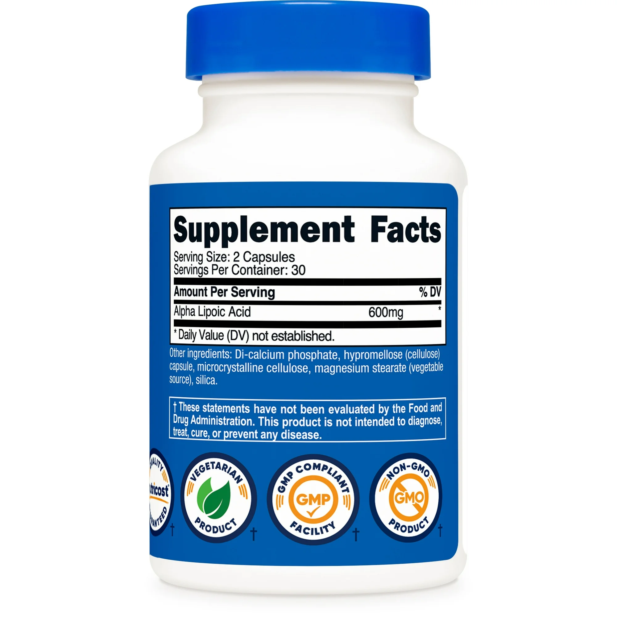 Ácido Alfalipoico 600 MG, Nutricost, 60 Cápsulas - Imagen 2