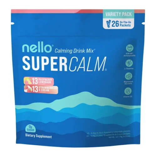 Magnesio en polvo calmante con Ashwagandha y L-Theanine – SuperCalm Nello, 26 sobres