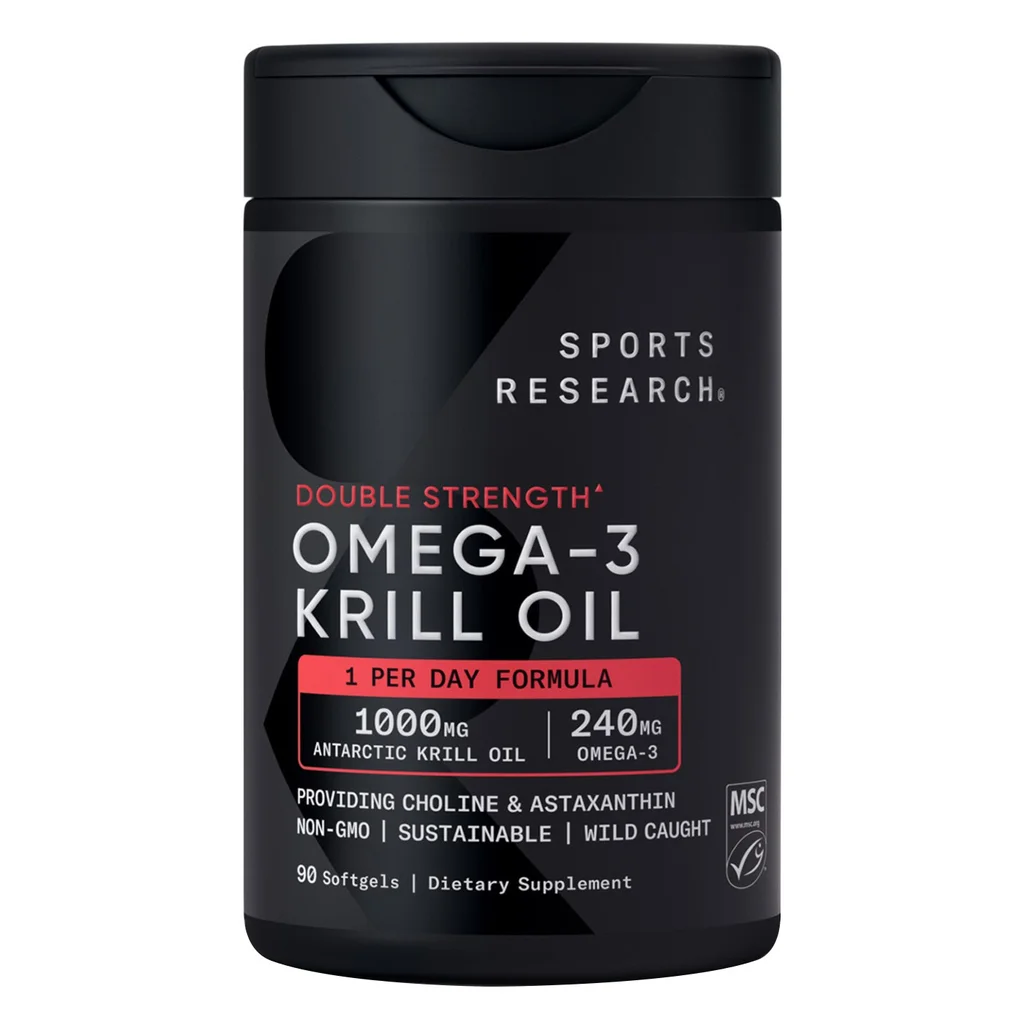 Omega-3 Krill Oil Superba2 1000mg, Sports Research, 90 Cápsulas Blandas