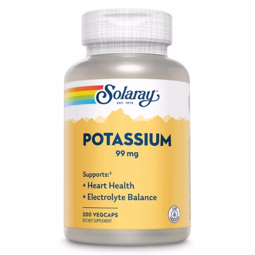 Potasio 99 mg, Solaray, 200 Cápsulas