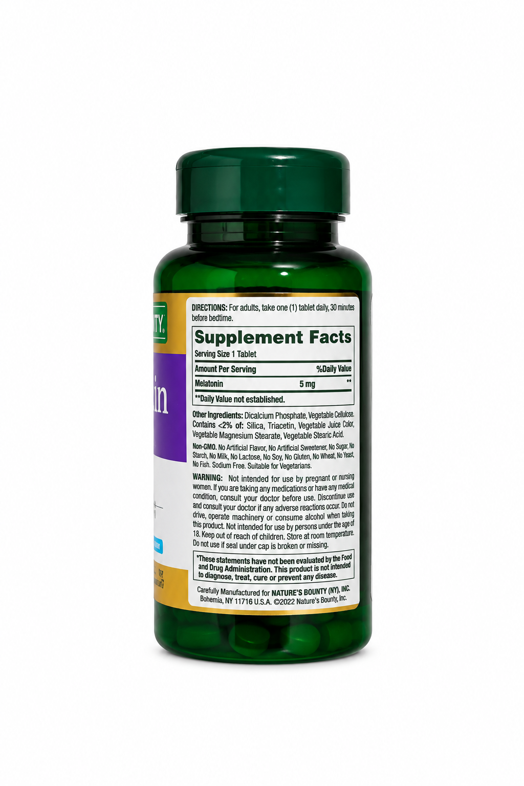 Melatonina 5 mg Espectro Dual – Nature’s Bounty – 60 Tabletas - Imagen 2