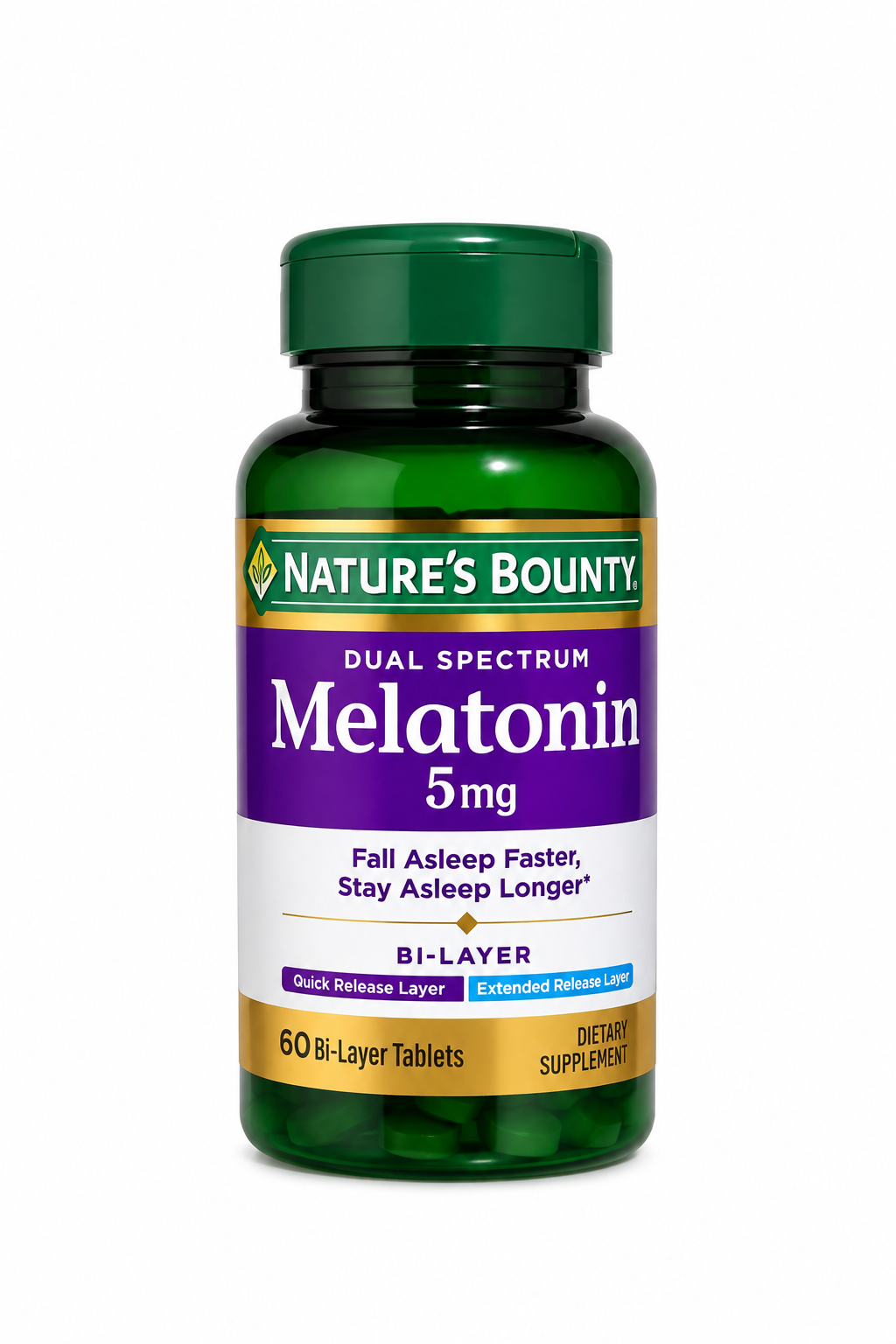 Melatonina 5 mg Espectro Dual – Nature’s Bounty – 60 Tabletas