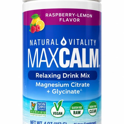 MAXCALM – Natural Vitality – Citrato + Glicinato de Magnesio – Frambuesa y Limón – 113 Gr