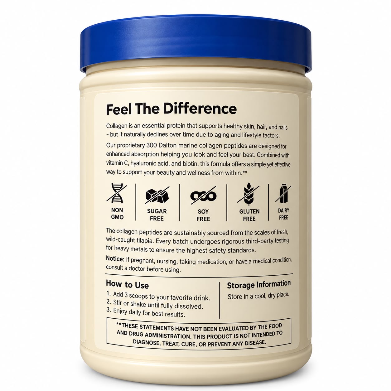 Colágeno Marino Hidrolizado Cevitol – 300 Daltons – 454 g - Imagen 2
